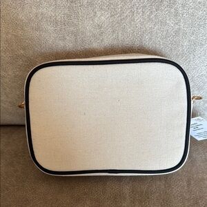 Belt bag. Cream Canvas with Black Trim